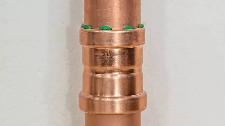 QuickFitting SurePress large-size copper press fitting.