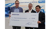 The check being presented with CEO TH Kim and COO Darren Sheehan.