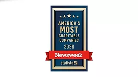 The graphic for Newsweek America’s Most Charitable Companies. 
