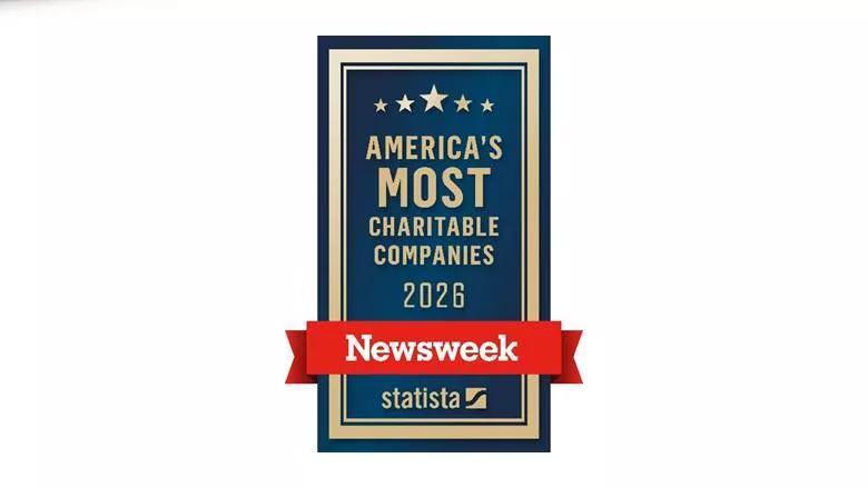 The graphic for Newsweek America’s Most Charitable Companies. 