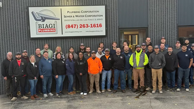 The with Biagi Plumbing team.