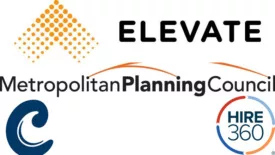 The logos for Current, Elevate, HIRE360, and Metropolitan Planning Council. 