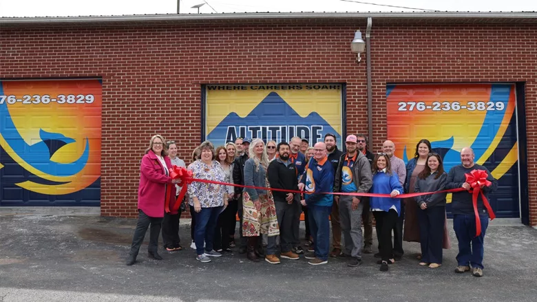 The ribbon cutting ceremony for Altitude Academy.