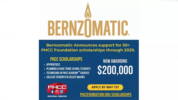 Infographic with information about Bernzomatic and PHCC.