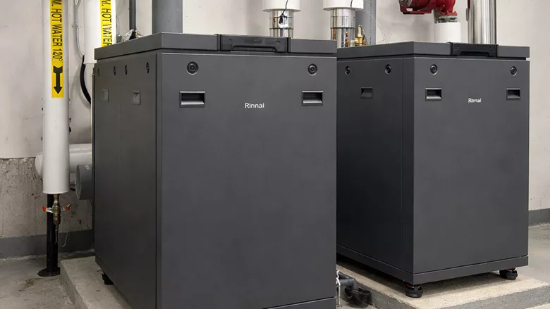 Rinnai's RCW Series floor-standing boiler system. 
