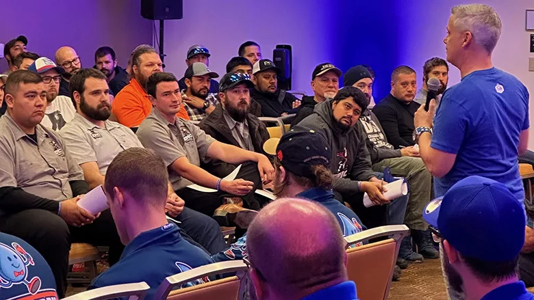 Chris Fresh teaching a class. 