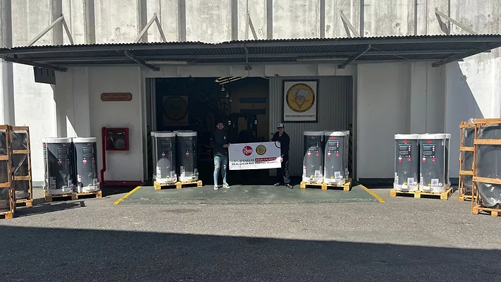 The installation of two Rheem electric water heater units in Antarctica. 