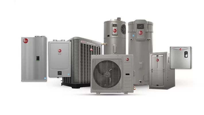 Several Rheem products. 