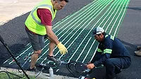 WarmlyYours installing a snow melt system. 