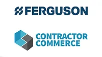 The Contractor Commerce and Ferguson logos.