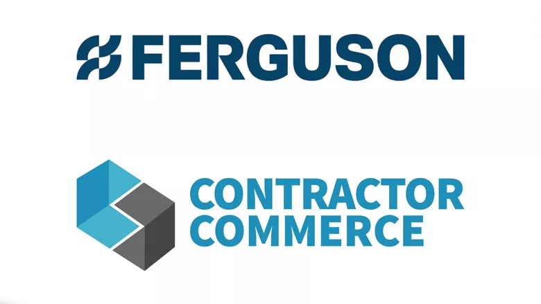 The Contractor Commerce and Ferguson logos.