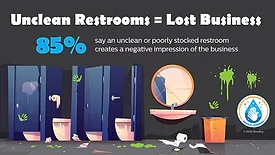 Graphic showing a dirty bathroom.