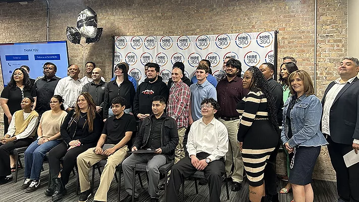 The graduating cohort of Cook County Illinois Works pre-apprenticeship program.