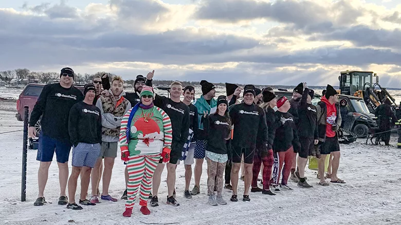 The company's representatives at the Polar Plunge.