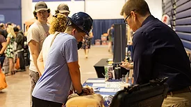 Students participating in the hands-on demonstrations. 