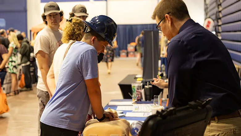 Students participating in the hands-on demonstrations.