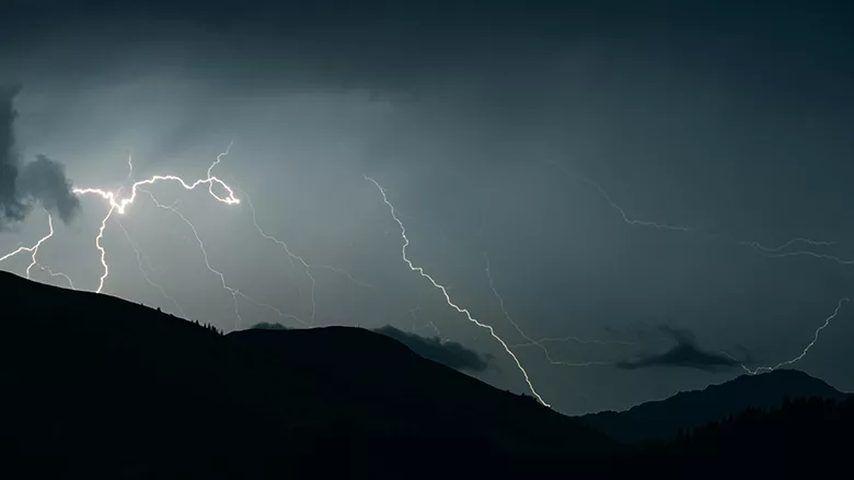 A lightning strike.