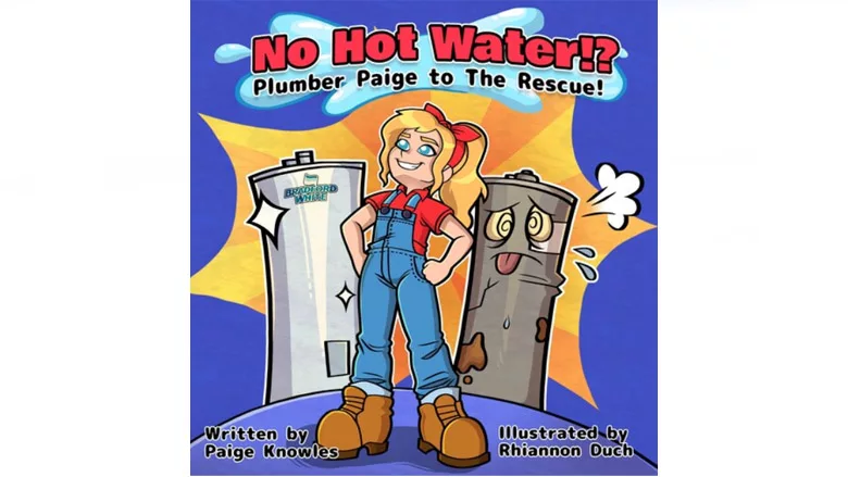 The cover for the "Paige the Plumber" book.
