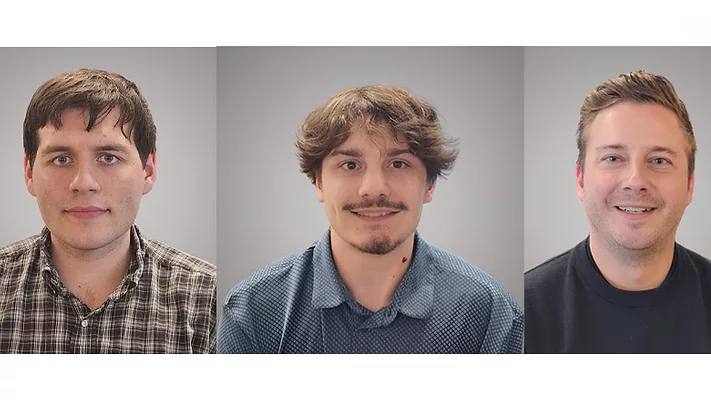 Electrical Engineer Adam Barney, Mechanical Engineer Luke Markovich, and Structural Engineer Spencer Bearden. 
