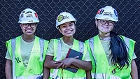 Free Girls’ Construction Camps Empower Philadelphia Youth to Explore Skilled Trades Careers Three participants of the MyWIC camp.