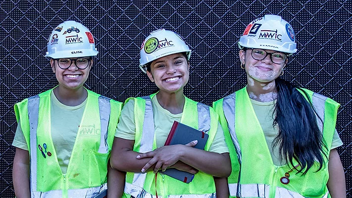 Three participants of the MyWIC camp.