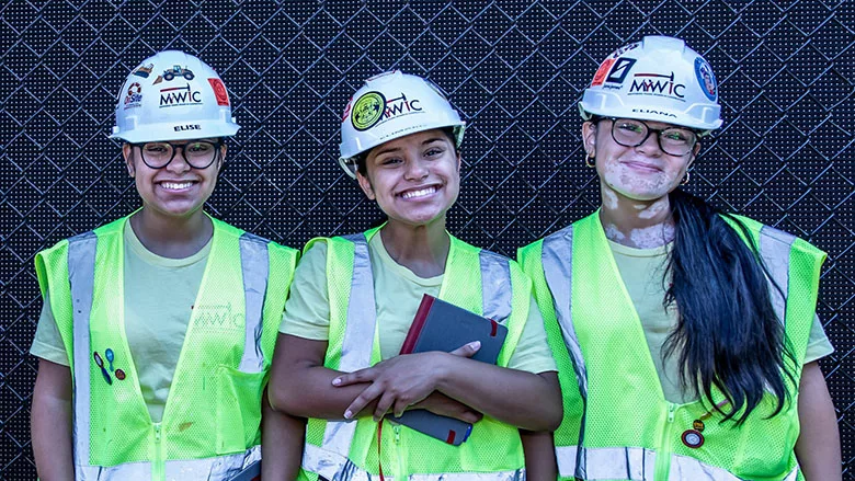 Three participants of the MyWIC camp.