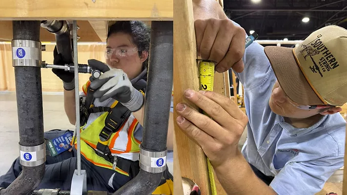 Two competitors in the SkillsUSA Championship.