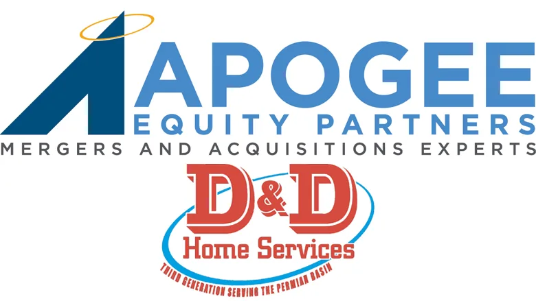 The Apogee Equity Partners and D&D Home Services logos.