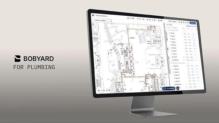 A computer screen showing Bobyard'sPlumbing AI. 
