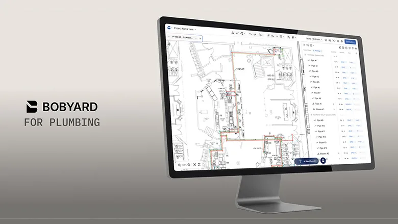 A computer screen showing Bobyard'sPlumbing AI. 