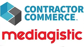 Logos for Contractor Commerce and Mediagistic. 