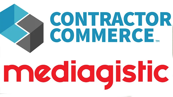 Contractor Commerce Partners with Mediagistic Logos for Contractor Commerce and Mediagistic.