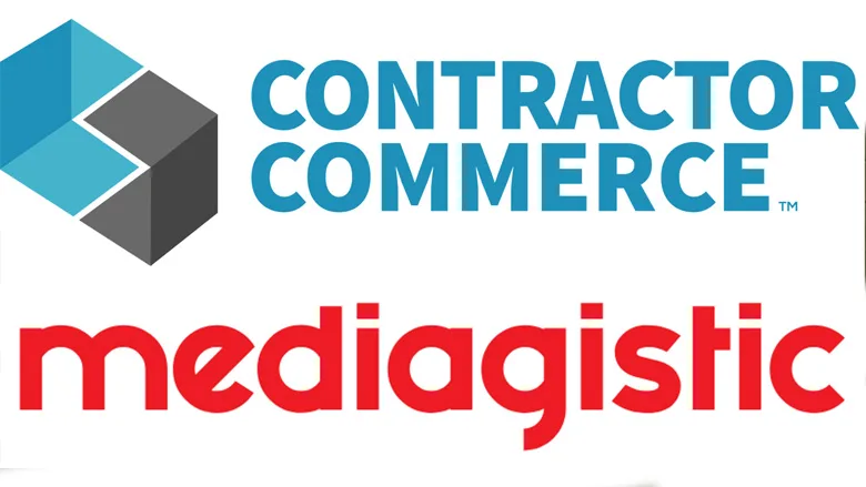 Logos for Contractor Commerce and Mediagistic.