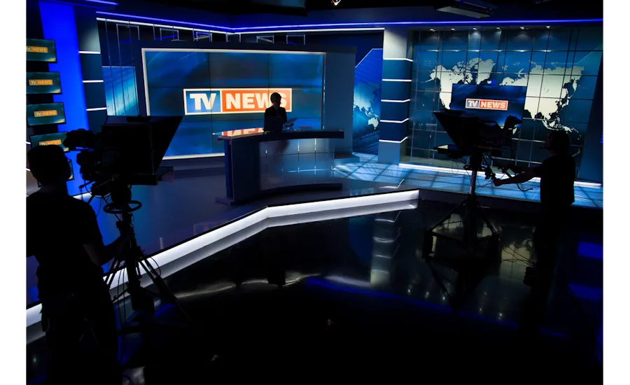 News filming studio image