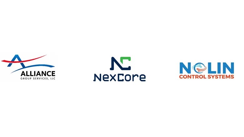 The logos for Alliance Group, NexCore, and Nolin Control Systems.