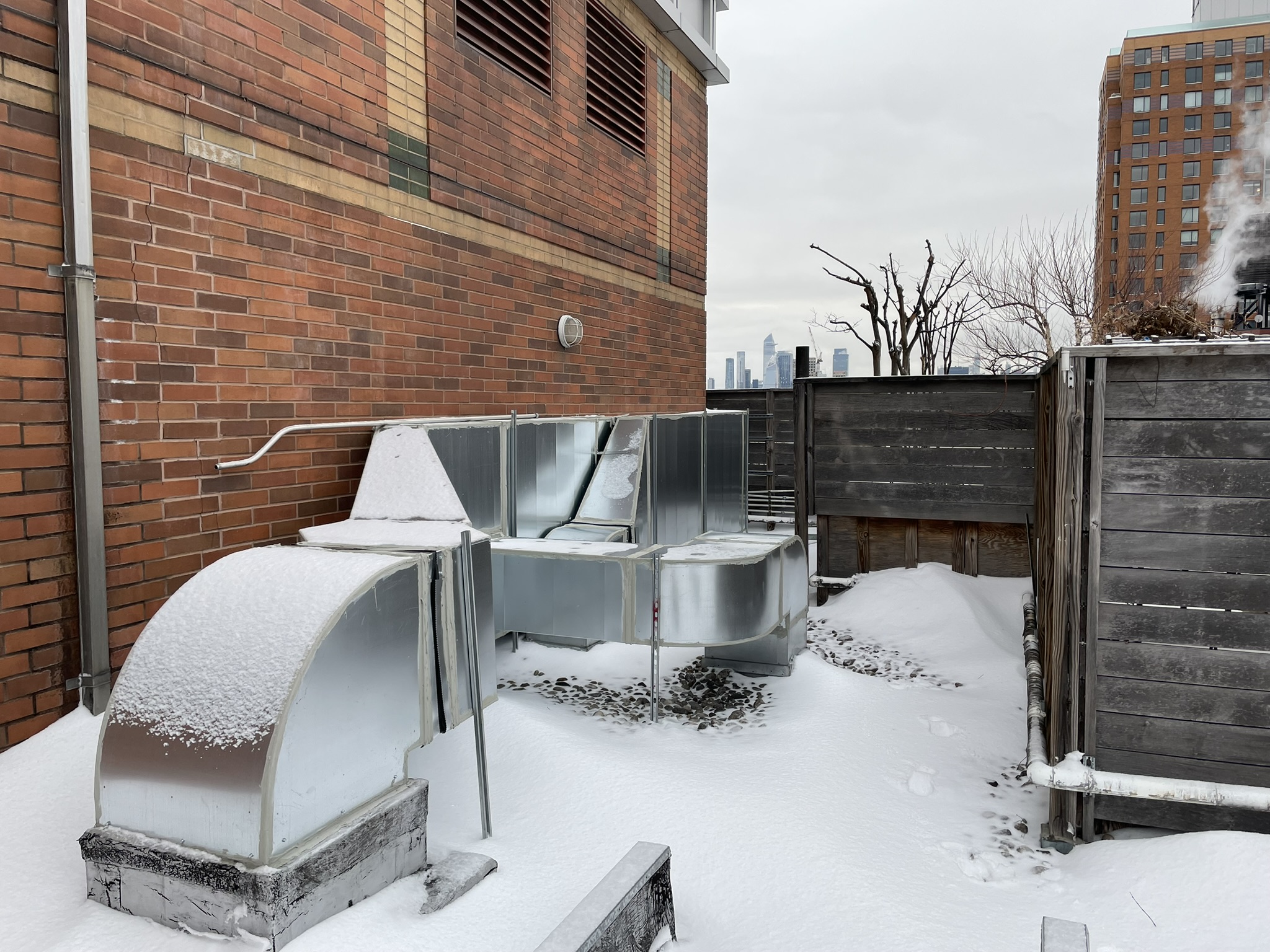  Exterior duct work (from the fan discharge view). This air was previously discharging to the atmosphere and it’s now recovered.