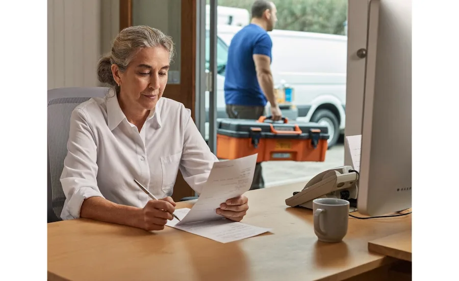 plumbing company office manager working through the receivables plumbing company office manager working through the receivables
