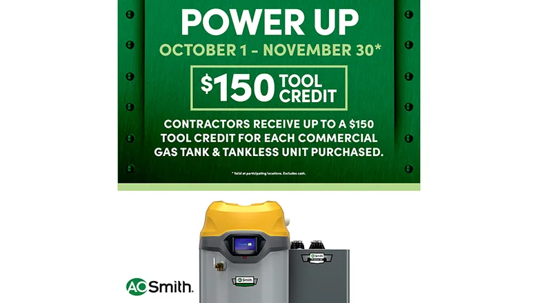 Infographic with details on A. O. Smith's Fall promotion.
