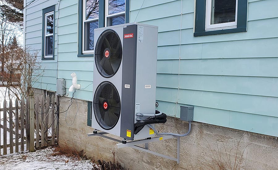 SpacePak residential hydronic heat pump installation