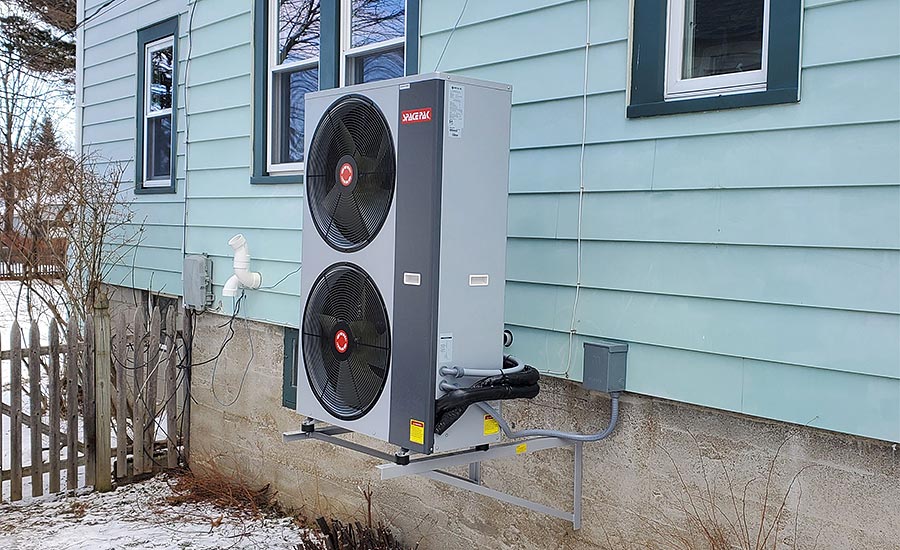 SpacePak residential hydronic heat pump installation