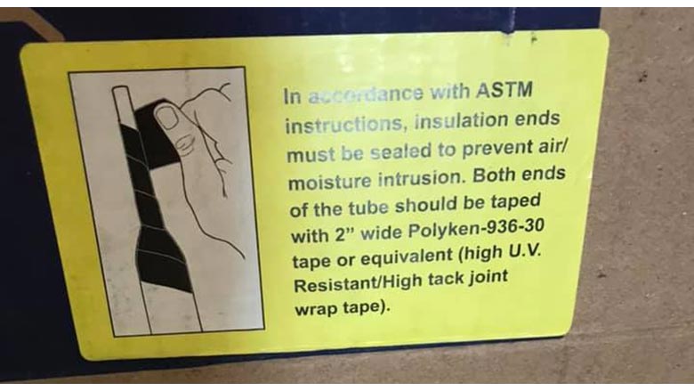 white jacketed insulation manufacturers are including instructions