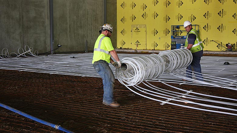 Contractors use Uponor’s prefabricated Radiant Rollout Mat 