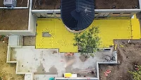An aerial shot of a radiant installation in a restaurant in San Antonio, Texas. An aerial shot of a radiant installation in a restaurant in San Antonio, Texas.