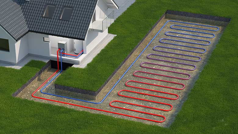 Geothermal pipe passages