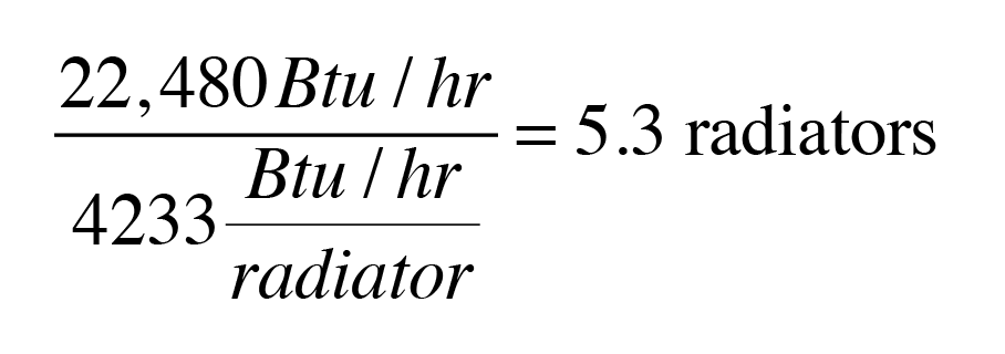determine the output required of the new radiators