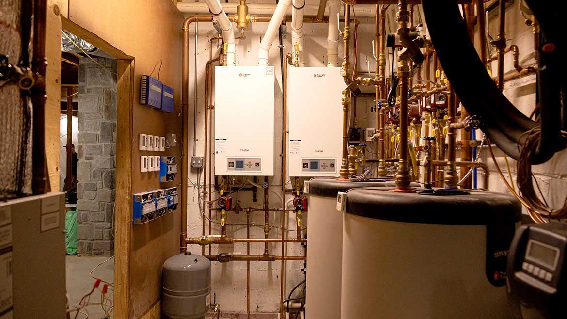 Radiant Heating System feature, two Triangle Tube Prestige Solo boilers