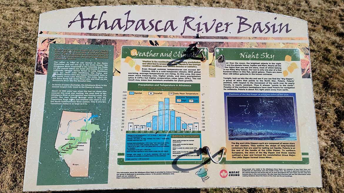 History of Athabasca River Basin plaque