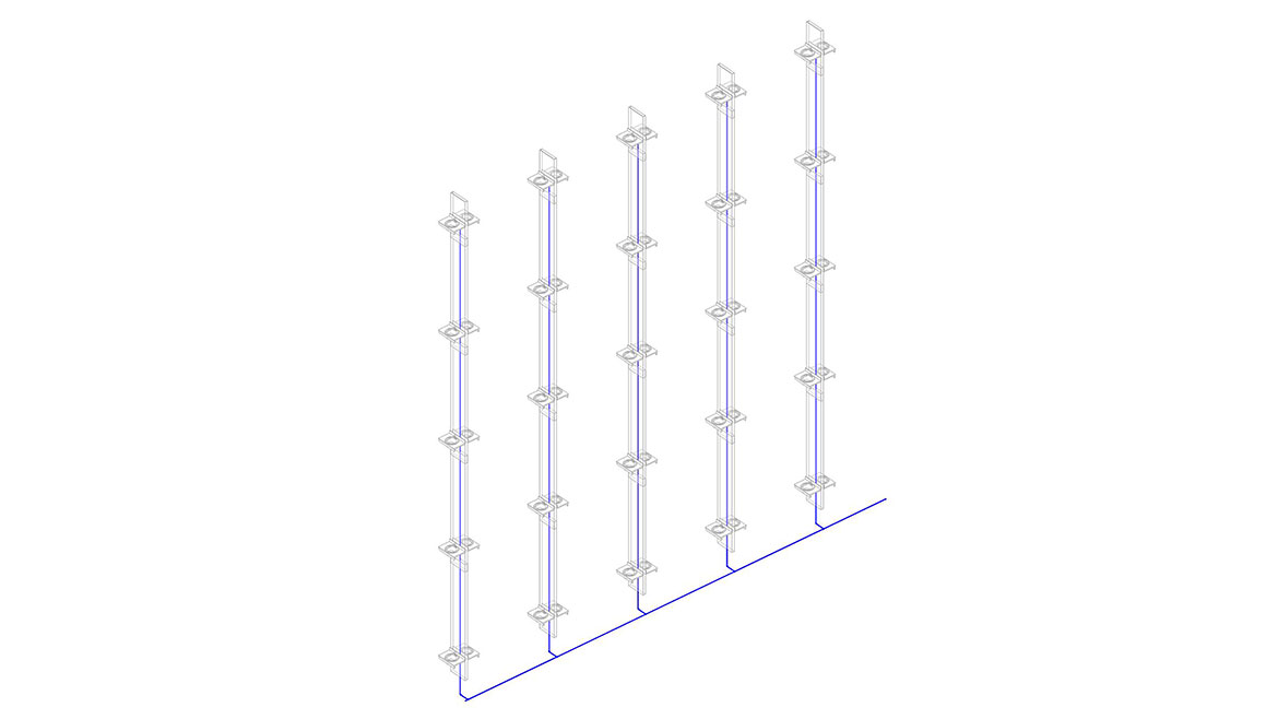 Vertical risers illustration