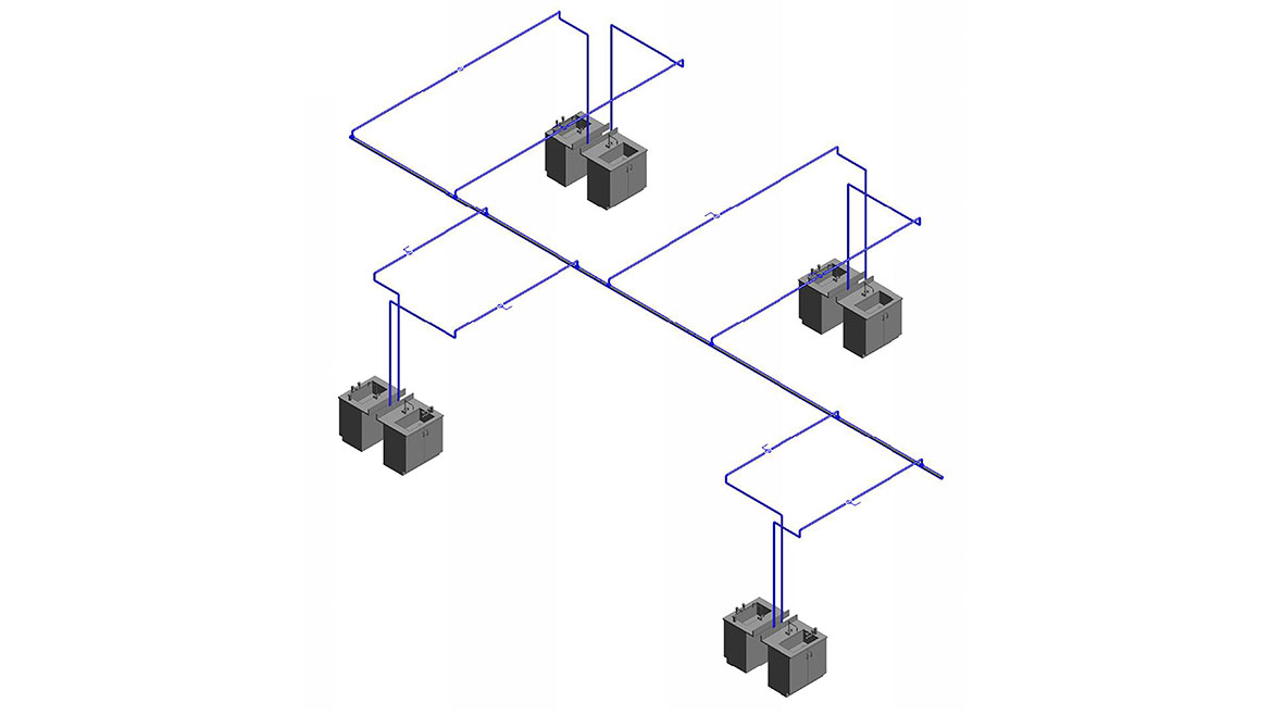 Horizontal piping illustration