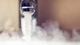 April 2024 PM Matt Michel column feature image of water tap with hot water and steam.